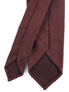 Untipped 3-fold necktie CATRINA 100%  shantung silk Brown