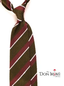 3 fold untipped necktie  green/brown in pure shantung silk BRISEIDE