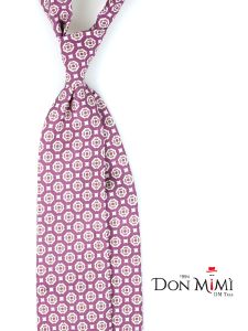 3 fold untipped necktie lilac in pure printed silk BEREDICE