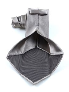 7-Fold untipped tie AMANTEA in satin silk Stone Grey