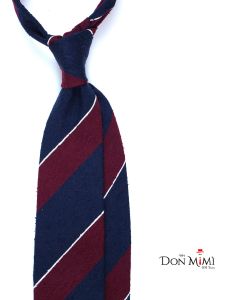 Untipped 3-fold necktie DEDALA 100% blue/red shantung silk