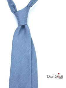 Untipped 3-fold necktie FARMA 100% avion blue shantung silk 