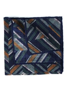 Pure wool pocket square GEOMETRICO blue