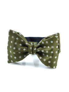 Pre tie bow tie english printed silk NOEMI Green