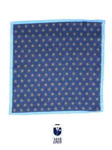 Blue linen pocket square AMELIE