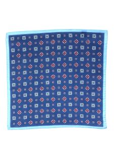 Blue linen pocket square ERMIONE