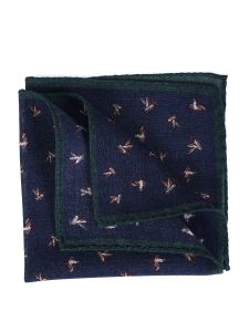 Pure wool pocket square DUCK blue