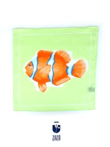 Green linen pocket square NEMO