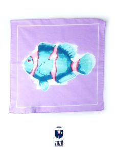 Lilac linen pocket square NEMO