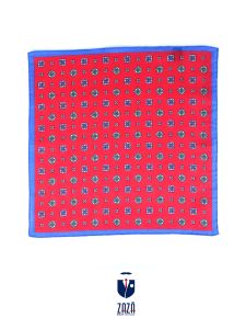 Red linen pocket square ERMIONE