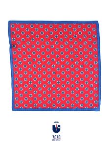 Red linen pocket square AMELIE