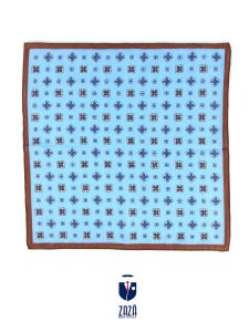 Sky blue linen pocket square ERMIONE