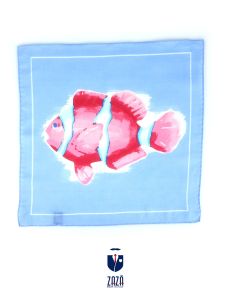 Sky blue linen pocket square NEMO