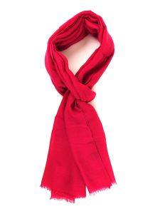Scarf coral red in wool/silk SIENNA