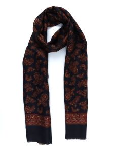Wool/Silk double scarf FORMIS  Black/Black