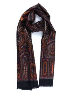 Wool/Silk double scarf AUBREY Black/Black