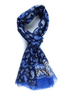 Pure linen scarf GIMMOK Blue