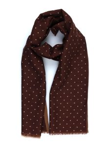 Wool/Silk double scarf GARDA Brown/Light Brown