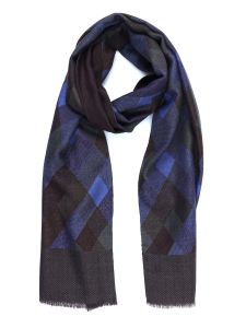 Wool/Silk/Cashmire double scarf RILEY Green/Brown